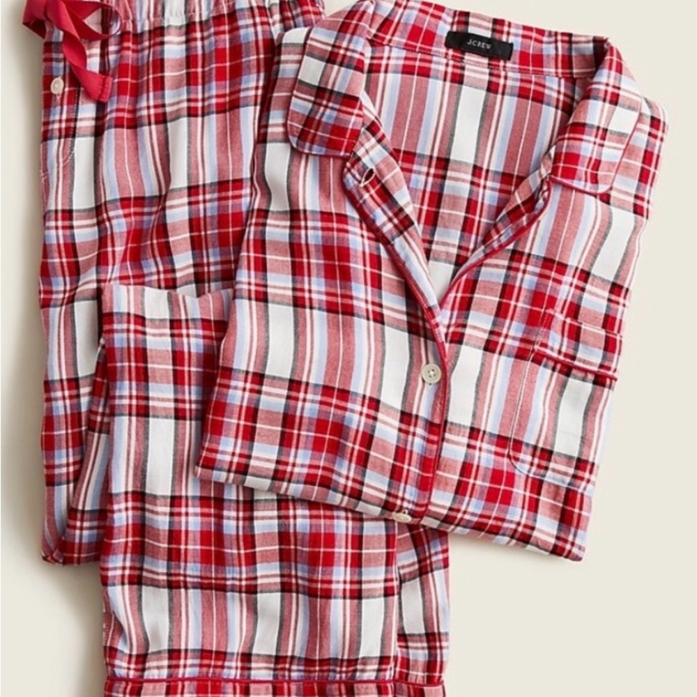J. Crew Women’s Vintage Red Plaid Pajama Set - Size L, NWT